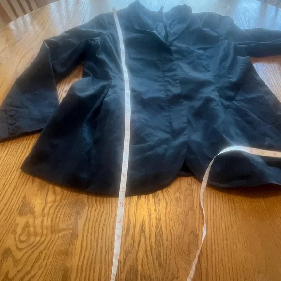 Eileen Fisher Zip Front V-Neck Peplum Jacket Black Large L Dress Casual - Picture 6 of 16